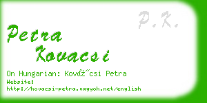 petra kovacsi business card